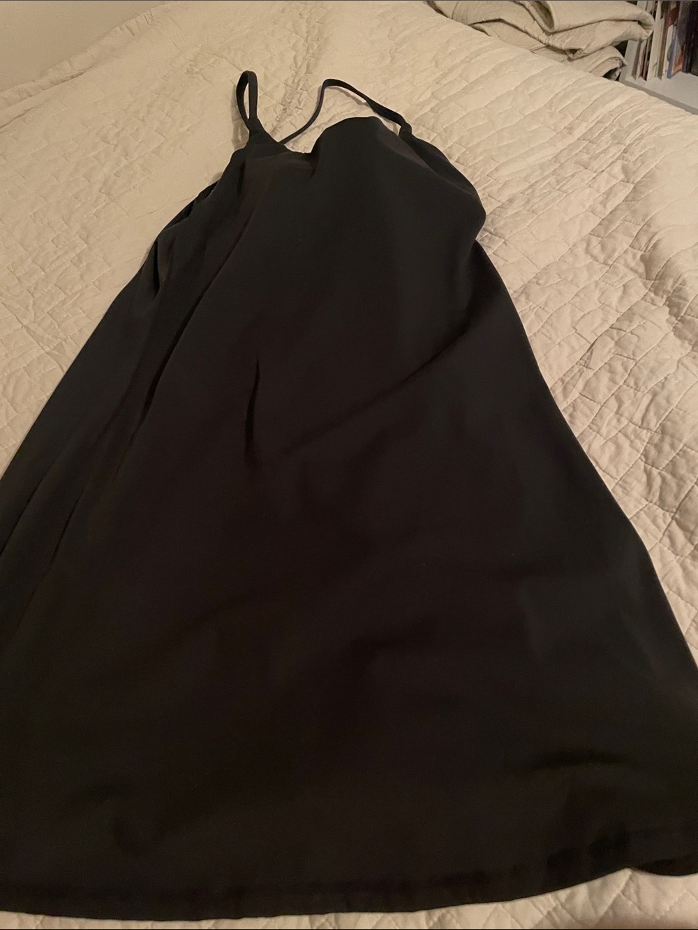 Black Slip Dress with Spaghetti Straps athletic dress